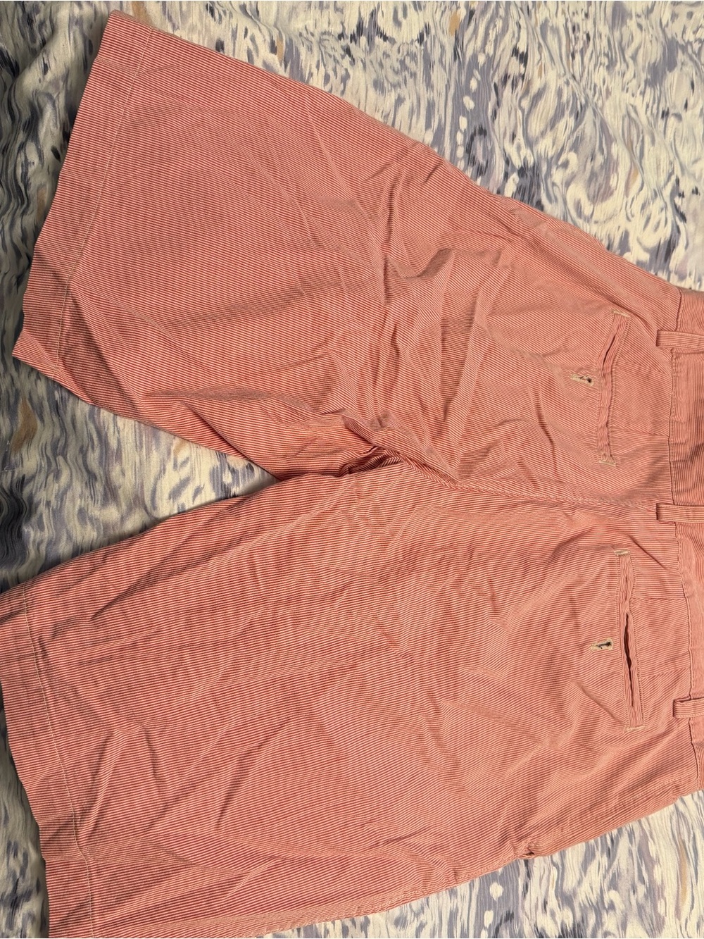 Banana Republic Red Seersucker Flat-Front Shorts